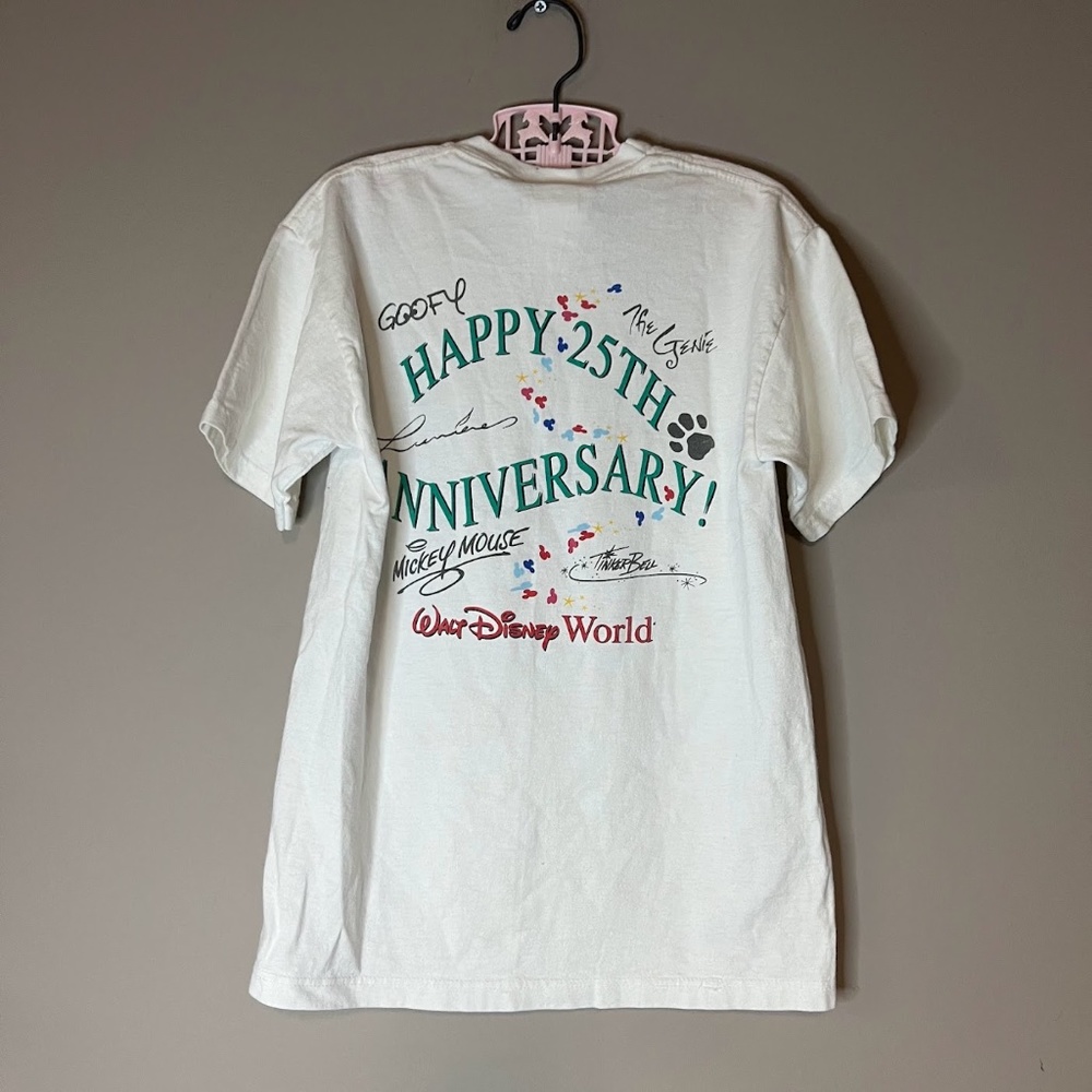 Vintage Disney 25th Anniversary Cake Castle Double Sided T-Shirt Kids 10-12 M - Picture 2 of 8